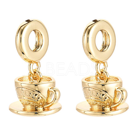 Brass European Dangle Charms KK-N271-07G-1