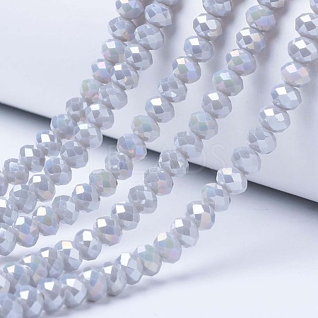 Electroplate Glass Beads Strands X-EGLA-A034-P8mm-B11-1