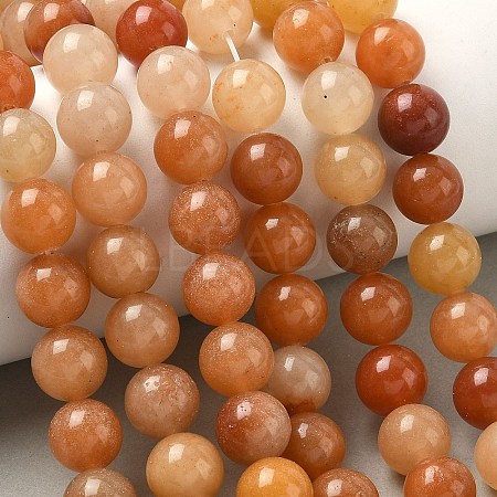 Natural Red Aventurine Bead Strands G-P257-02-10mm-01-1