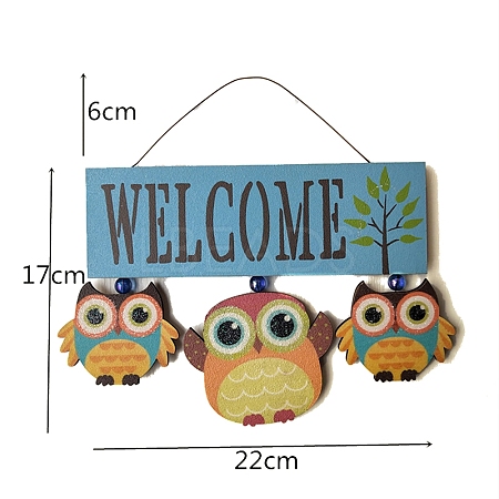 Wood Owl Welcome Hanging Sign PW-WG98AD1-03-1