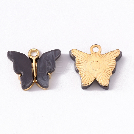 Alloy Acrylic Pendants X-ENAM-R136-01J-1