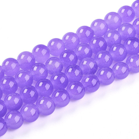 Baking Paint Imitation Jade Glass Round Bead Strands X-DGLA-Q021-8mm-44-1
