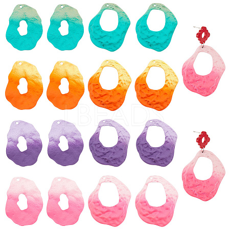 16Pcs 8 Style Spray Painted Iron Pendants IFIN-PH0001-90-1