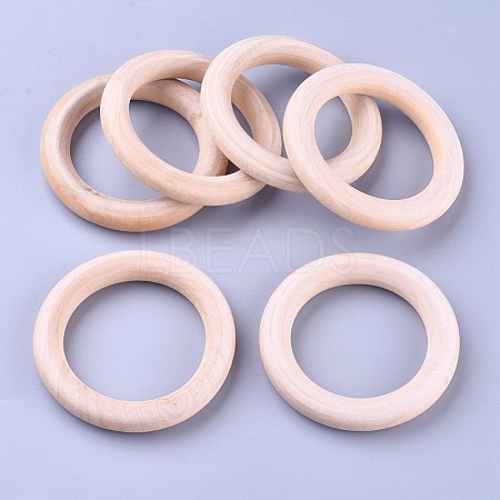 Unfinished Wood Linking Rings WOOD-F002-01-65mm-1