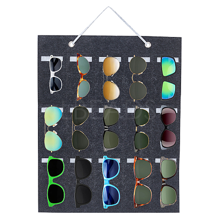 15-Slot Polyester Felt Sunglasses Organizer Storage Holder Stands AJEW-WH0413-41A-1