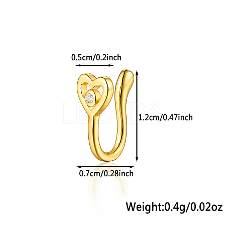 S925 Silver Heart Butterfly Nose Clip Fashionable Nose Ring Accessory WG4393-7-1