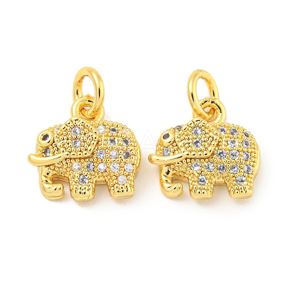 Rack Plating Brass Micro Pave Clear Cubic Zirconia Pendants - Lbeads.com