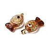 Handmade Dichroic Foil Lampwork Pendants DICH-G001-01G-02-2