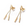 304 Stainless Steel Chain Tassel Earrings EJEW-M197-01-2