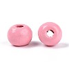 Spray Painted Round Natural Schima Wood Beads WOOD-A018-6mm-06-2
