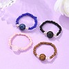 Natural & Synthetic Mixed Stone Stretch Rings RJEW-JR00255-1