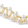 Imitated Pearl Acrylic & Glass Beaded Bracelets with 304 Stainless Steel Lobster Claw Clasps for Women BJEW-JB10199-01-4
