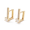 Cubic Zirconia Rectangle Hoop Earrings EJEW-B014-14G-1