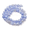 Electroplated Natural Agate Beads Strands G-B191-A07-8mm-16-4