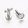 Tarnish Resistant 304 Stainless Steel Cufflinks Settings STAS-E471-03B-P-1