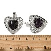 Natural Amethyst Peach Love Heart Pendants G-G158-01N-3