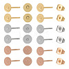 60Pcs 3 Color Flat Round 304 Stainless Steel Stud Earring Findings STAS-TA0002-47-1