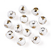 Christmas Opaque Glass Beads X-EGLA-R113-02C-1