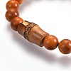Men's Wood Beads Stretch Bracelets BJEW-JB04122-02-2