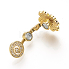 Brass Micro Pave Cubic Zirconia Magnetic Clasps ZIRC-S058-05G-3