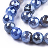 Electroplate Natural Agate Beads Strands G-T131-54G-3