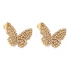 Butterfly Rack Plating Brass Stud Earrings EJEW-A027-05G-1