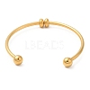 Screw End Ball 304 Stainless Steel Open Cuff Bangles BJEW-G677-01G-2
