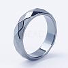 Electroplate Non-Magnetic Synthetic Hematite Rings RJEW-F068-18mm-3
