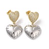 Two Tone Brass Micro Pave Clear Cubic Zirconia Dangle Stud Earrings EJEW-M243-01A-GP-1