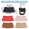 5Pcs 5 Colors PU Leather Heat Resistant Reusable Cup Sleeve AJEW-WR0001-58A-2
