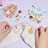 Alloy Enamel Flat Round with Dog Pattern Pendant Locking Stitch Markers HJEW-AB00002-3