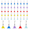 HOBBIESAY 50Pcs 5 Colors Frosted Flower Transparent Acrylic Pendant Decoration HJEW-HY0001-01-1