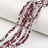 Electroplate Transparent Glass Beads Strands EGLA-A034-T3mm-M02-1