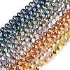 Electroplate Baking Paint Transparent Glass Beads Strands GL-N005-02A-C01-1