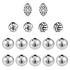 DICOSMETIC 16Pcs 4 Style 201 & 304 Stainless Steel Beads STAS-DC0014-51-1