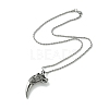 304 Stainless Steel Wolf Tooth Pendant Necklace NJEW-JN04480-2