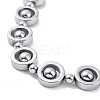 Synthetic Hematite & Brass Column Beaded Necklace with Magnetic Clasps NJEW-G047-01-3