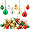 AHADERMAKER 80Pcs 8 Style Christmas Ball Plastic Hanging Ornament AJEW-GA0006-02-1