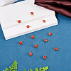 12Pcs Brass & Glass Imitation Cat Eye Round Charms PALLOY-TAC0237-05-5
