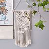 Cotton Cord Macrame Woven Wall Hanging HJEW-C010-10-1
