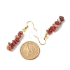 Natural Red Jasper Chip Beaded Dangle Earrings EJEW-JE04788-02-4