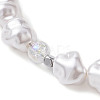 Nuggets Plastic Imitation Pearl & Glass & Synthetic Non-magnetic Hematite Beaded Bracelets for Women BJEW-JB10569-3