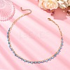 Dyed Faceted Round Natural Magnesite and Glass Seed Beaded Necklaces NJEW-MZ00155-1