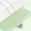 Brass Pave Cubic Zirconia Rectangle and Heart Pendant Cable Chain Necklaces KK-CBAB173-04P-07-2