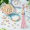 Kissitty 250Pcs 5 Styles Printed Natural Schima Wood Beads WOOD-KS0001-22-7