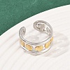 304 Stainless Steel Double Color Cuff Rings RJEW-S635-01GP-20-3