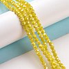 Faceted Round Full Rainbow Plated Electroplate Glass Beads Strands EGLA-J130-FR05-6