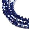 Opaque Solid Color Electroplate Glass Beads Strands EGLA-A039-P4mm-B10-3