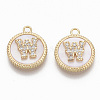Brass Micro Pave Cubic Zirconia Pendants KK-T062-04W-NF-1