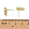 Brass Micro Pave Clear Cubic Zirconia Stud Earring Findings LS-KK-C107-06G-3